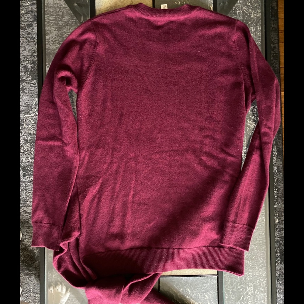 Autumn Cashmere Sweater Waist Wrap Maroon Small
